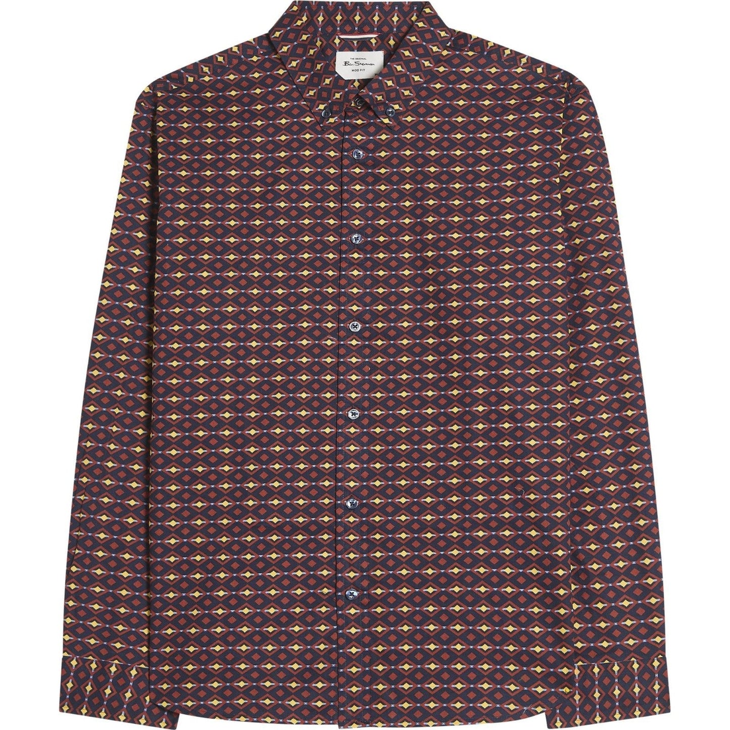 Ben Sherman Mens Craft Geo Print Short Sleeve Shirt