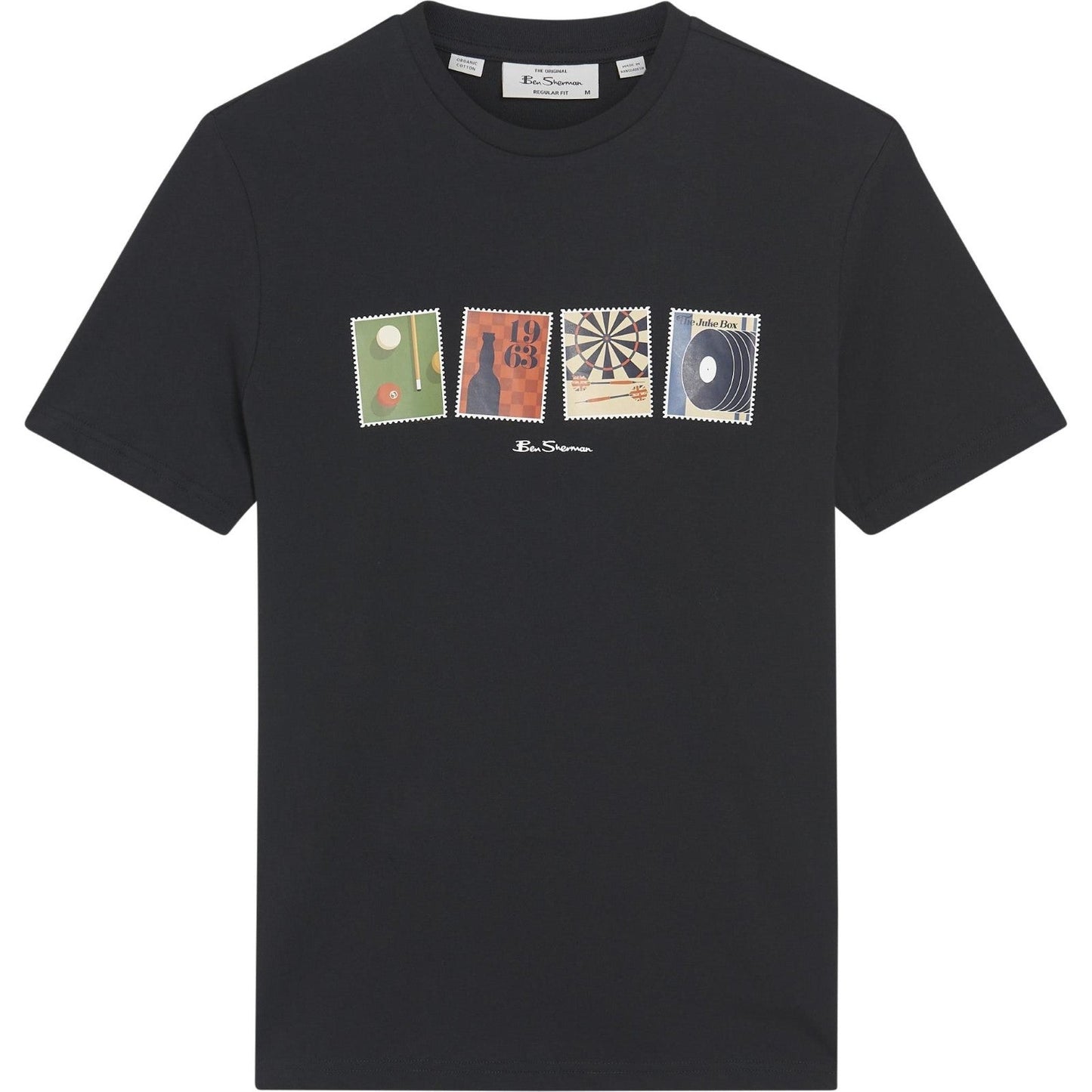 Ben Sherman Mens Pub Sports Graphic Short Sleeve T-Shirt