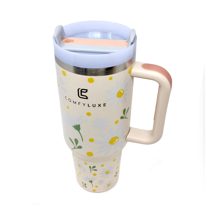 40 oz. Daisy Tumbler with Straw