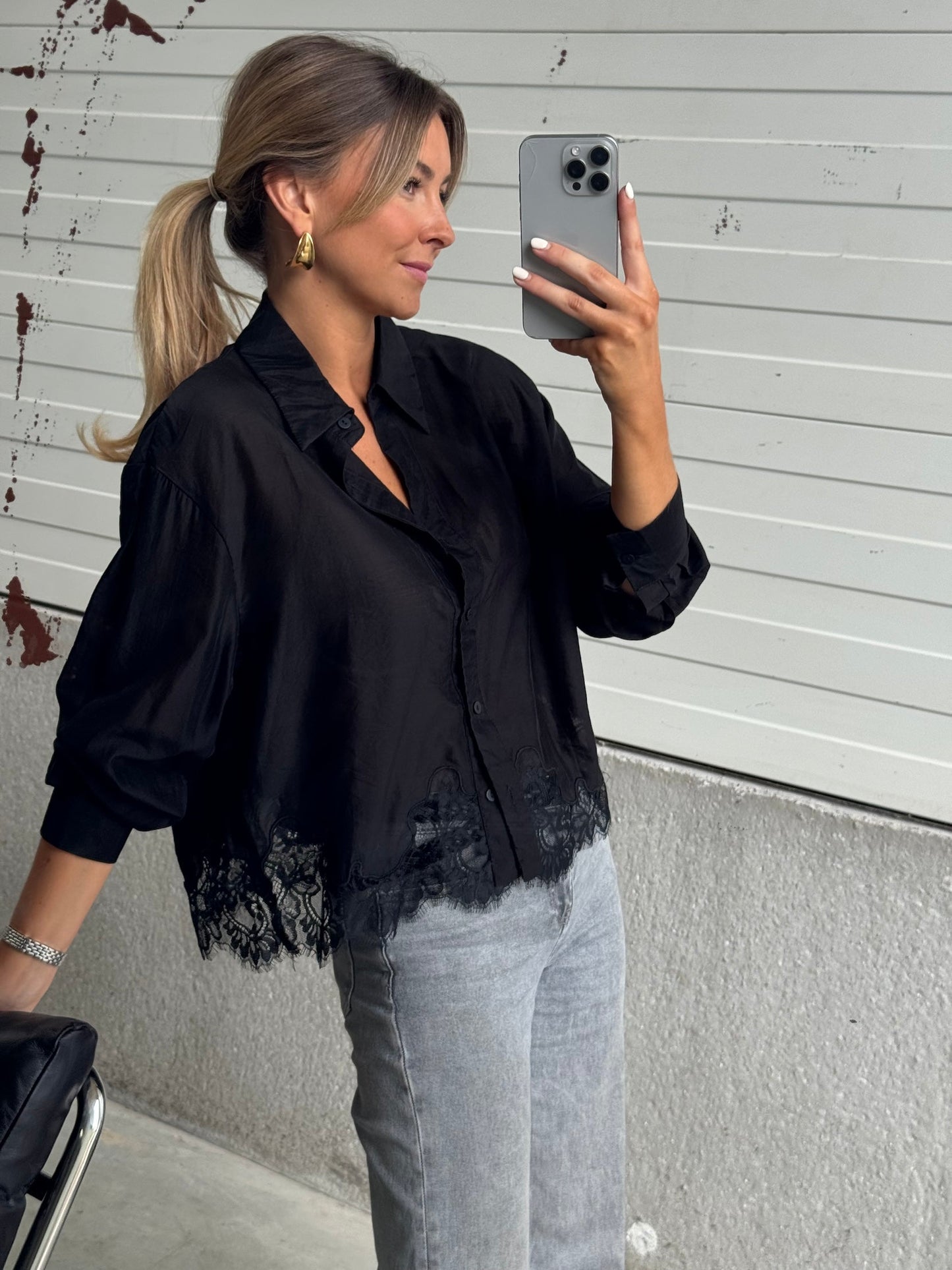 Black Ivan Lace Shirt