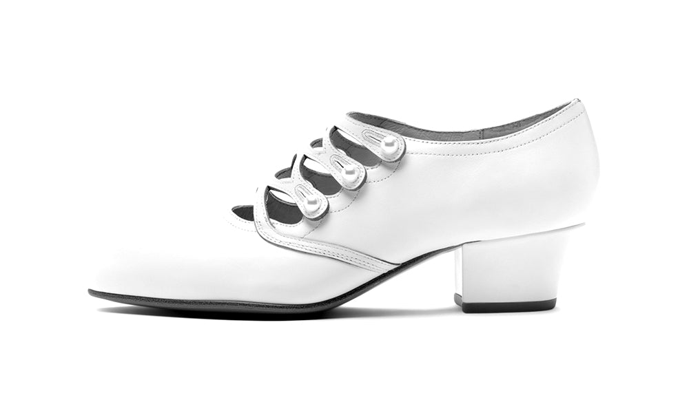 Gloria Edwardian Shoes Wide (Ivory)