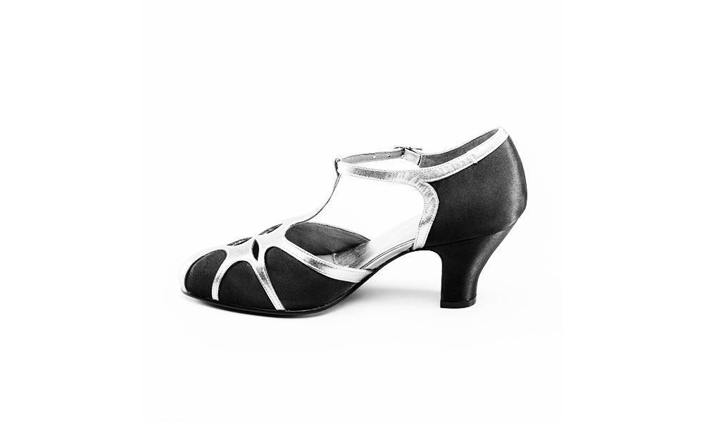 Lilith Vintage Flapper T-Straps Wide (Black/Gold)