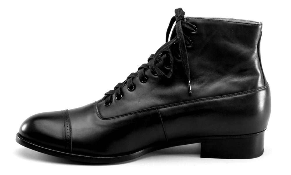Noble Men's Vintage Lace-Up Boots (Black)