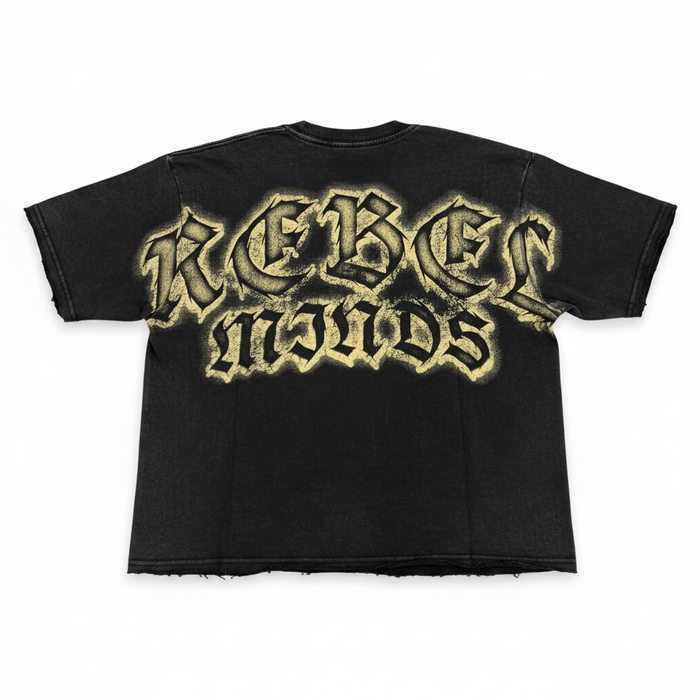 Black Rebel Minds "Set You Free" cropped T-shirt with graphic design, casual fit, and short sleeves.