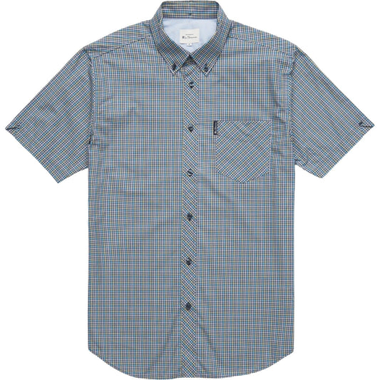 Ben Sherman Mens Mini Gingham Big & Tall Short Sleeve Shirt