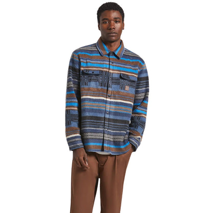 Brixton Mens Bowery Arctic Stretch Button Up Fleece