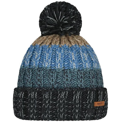 Barts Mens Wilhelm Cuffed Mixed Knit Knitted Bobble Hat