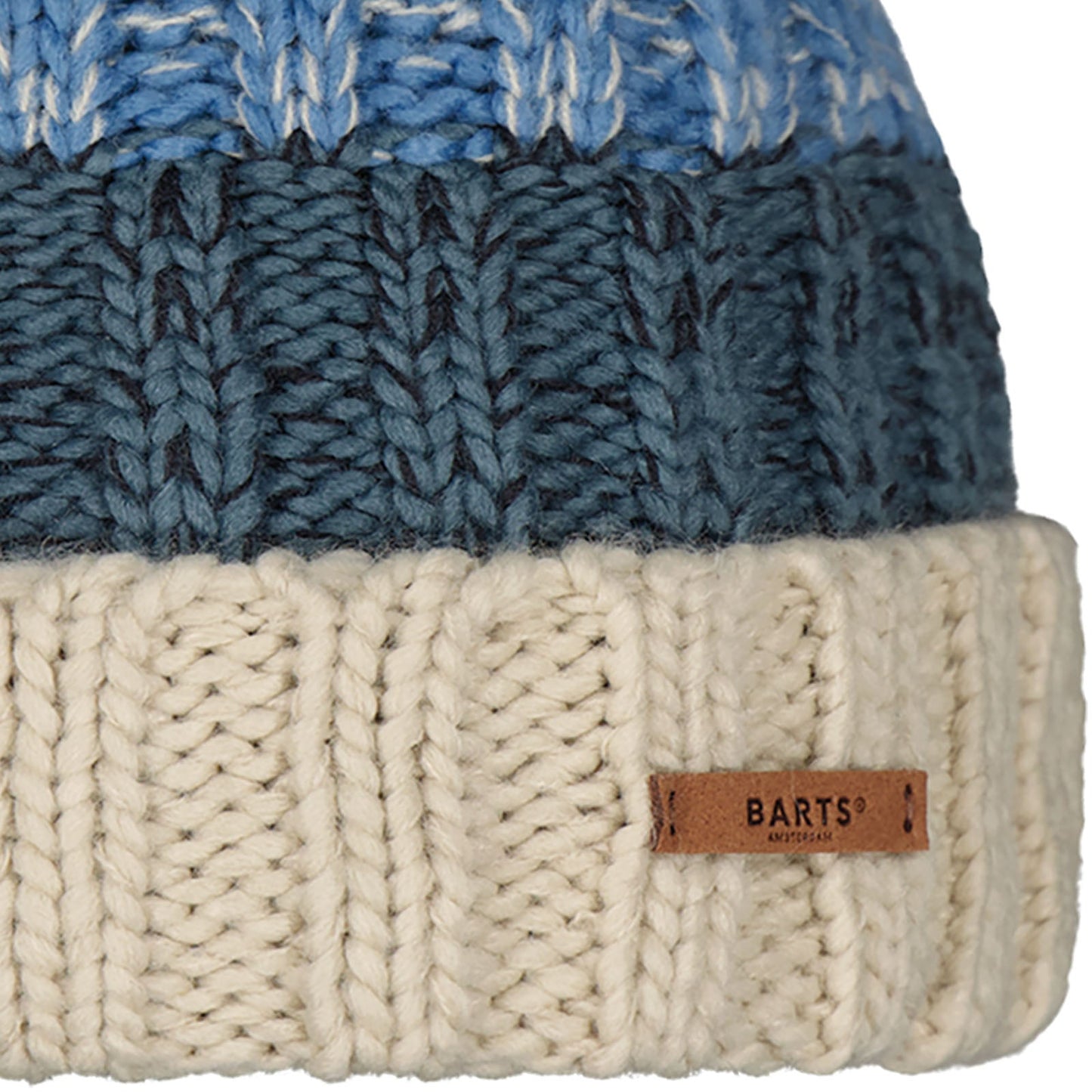 Barts Mens Wilhelm Cuffed Mixed Knit Knitted Bobble Hat