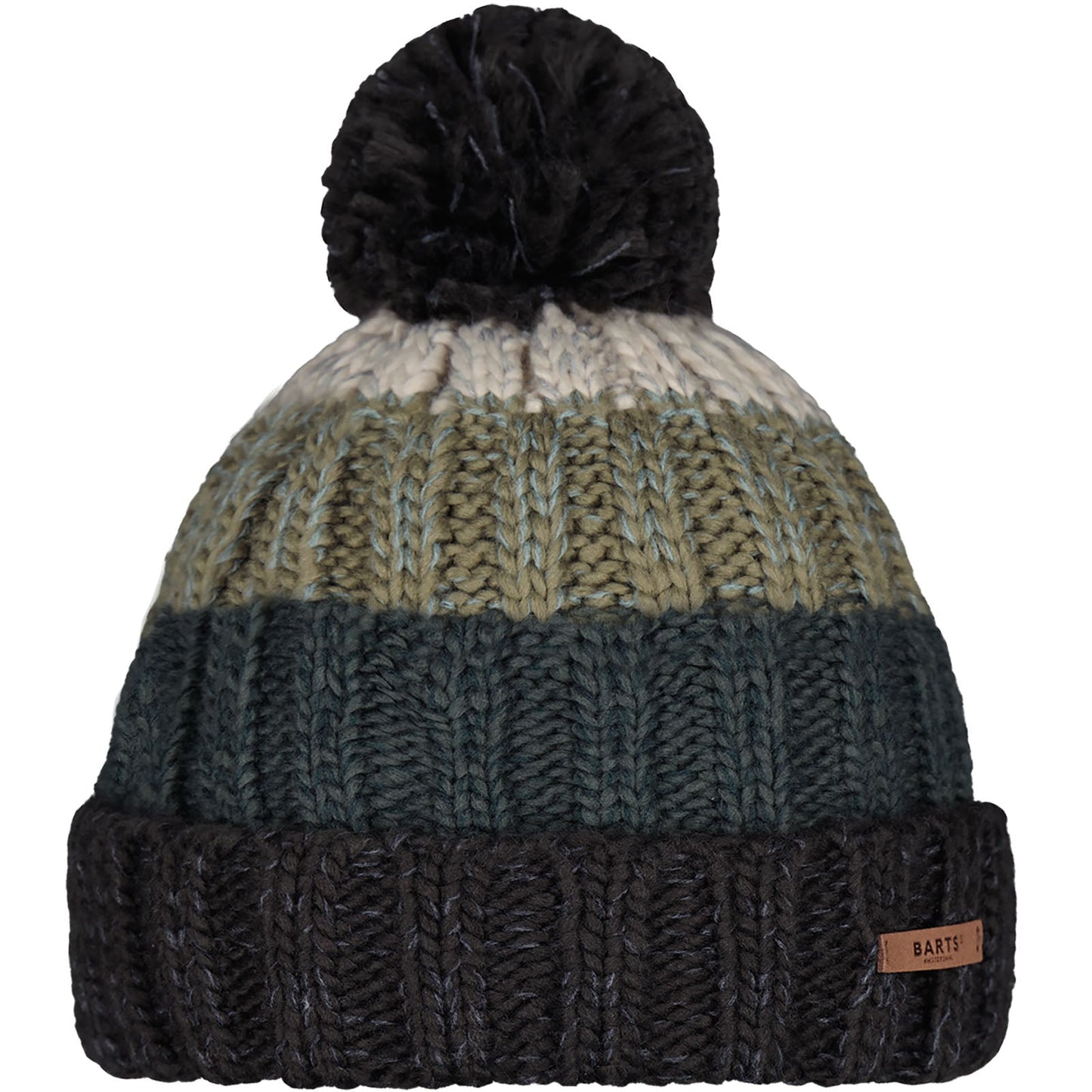 Barts Mens Wilhelm Cuffed Mixed Knit Knitted Bobble Hat