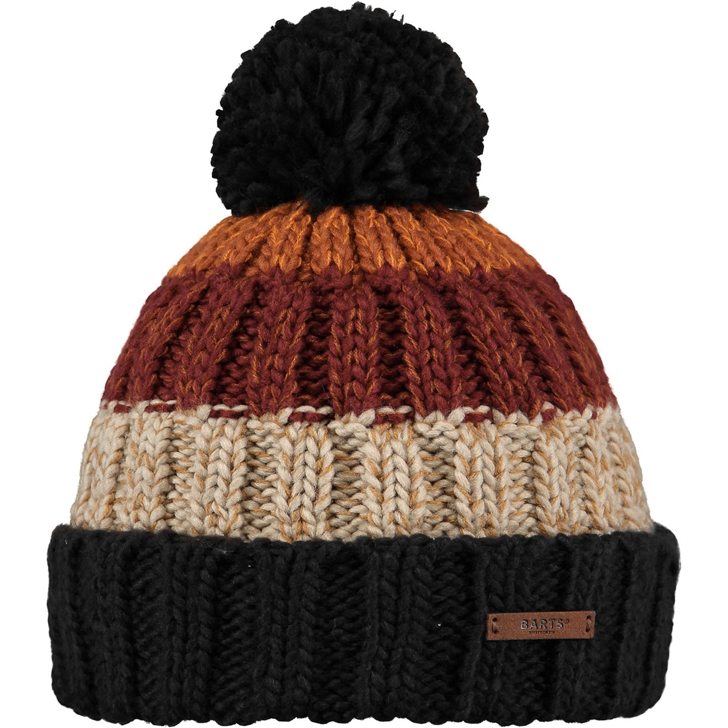 Barts Mens Wilhelm Cuffed Mixed Knit Knitted Bobble Hat