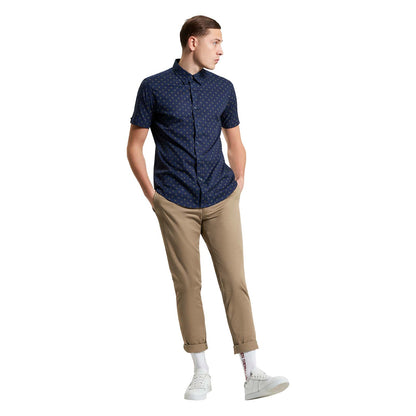 Ben Sherman Mens Stipple Print Big & Tall Short Sleeve Shirt