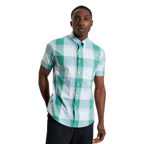 Ben Sherman Mens Multicolour Overcheck Short Sleeve Shirt