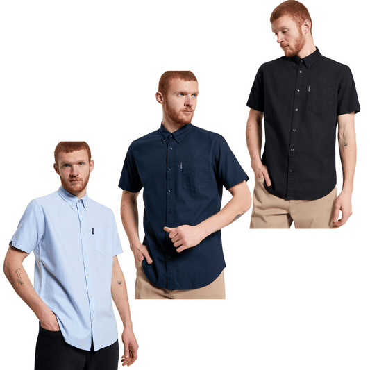Ben Sherman Mens Signature Oxford Big & Tall Short Sleeve Shirt