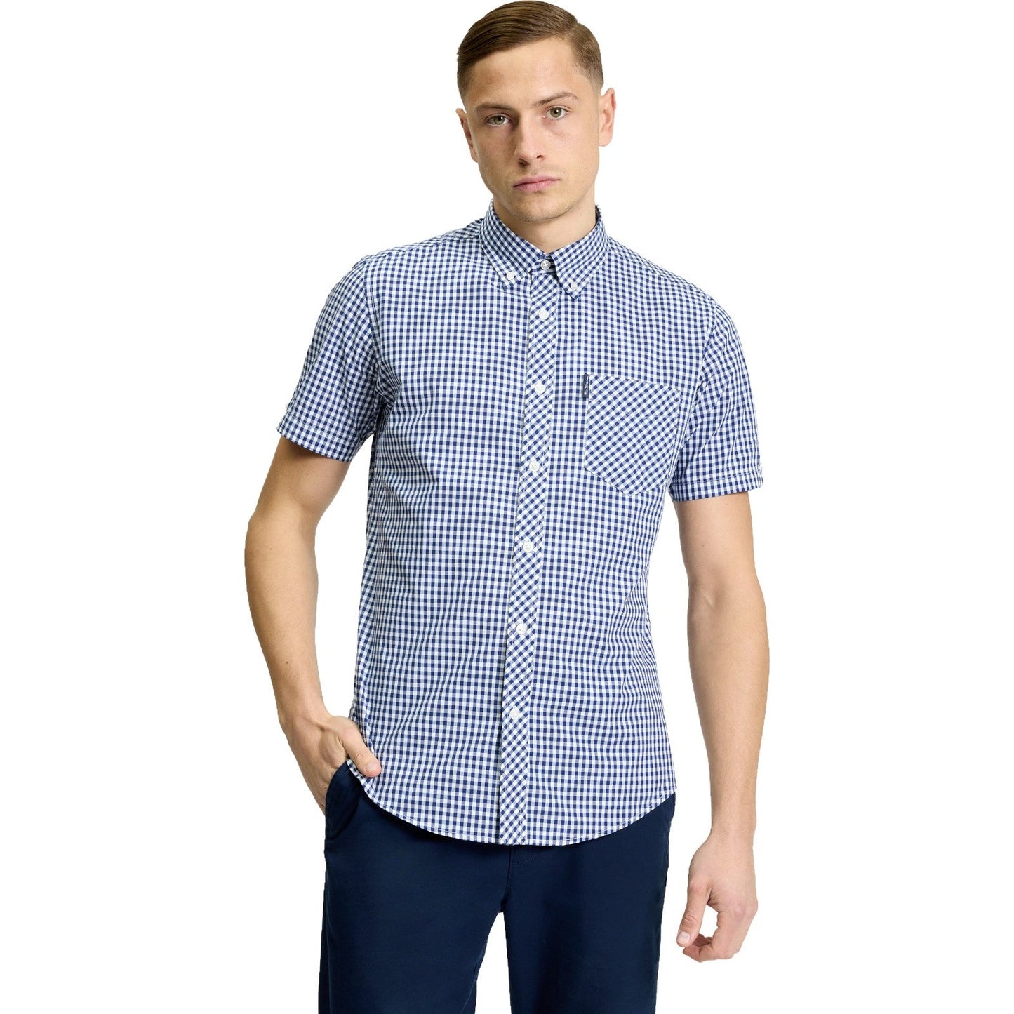 Ben Sherman Mens Signature Gingham Short Sleeve Shirt