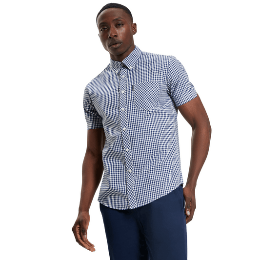 Ben Sherman Mens Signature Gingham Big & Tall Short Sleeve Shirt