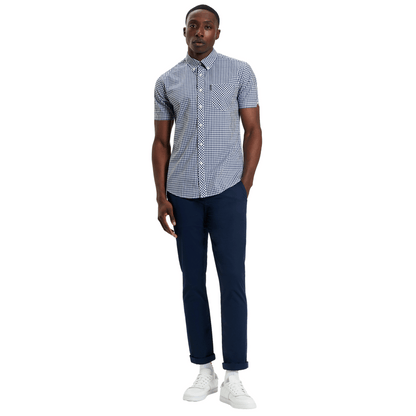 Ben Sherman Mens Signature Gingham Big & Tall Short Sleeve Shirt