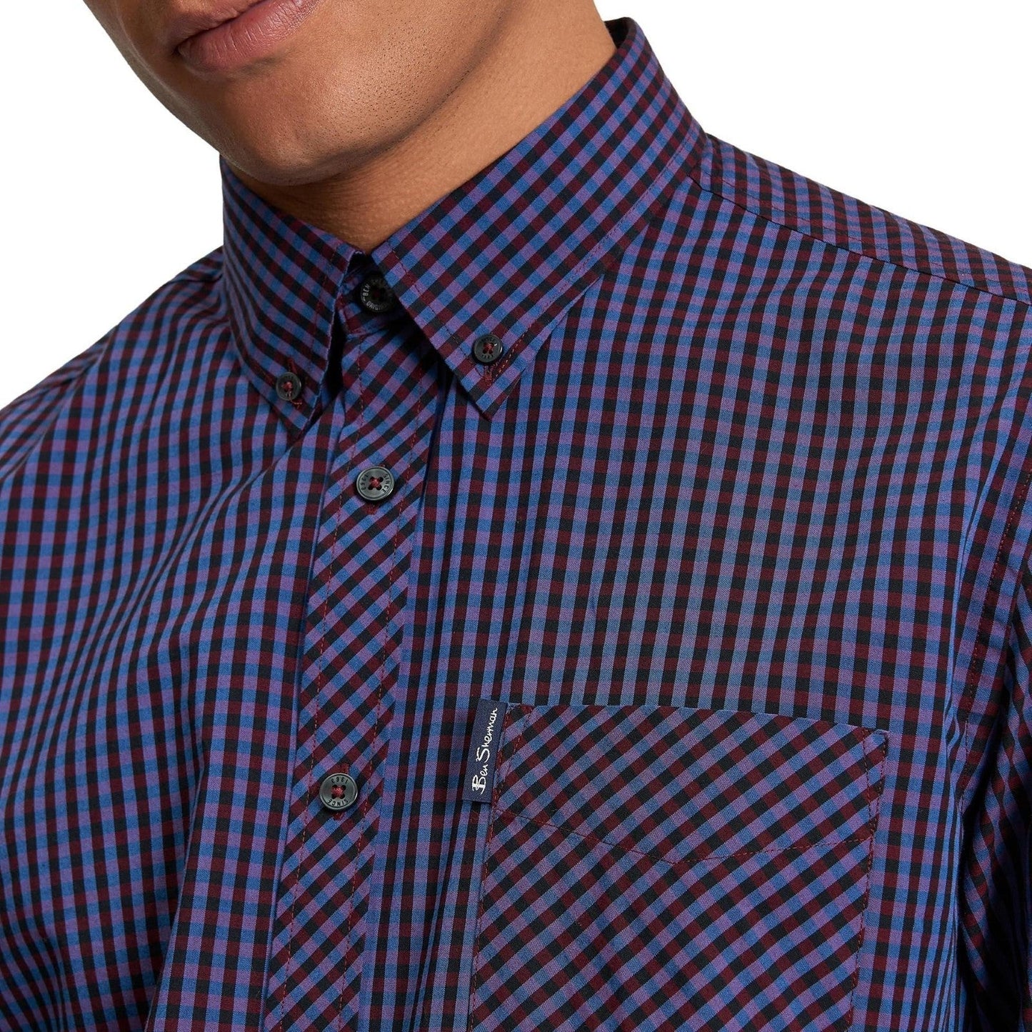 Ben Sherman Mens Signature Gingham Long Sleeve Shirt