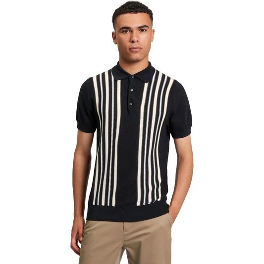 Ben Sherman Mens Placement Stripe Short Sleeve Polo Shirt