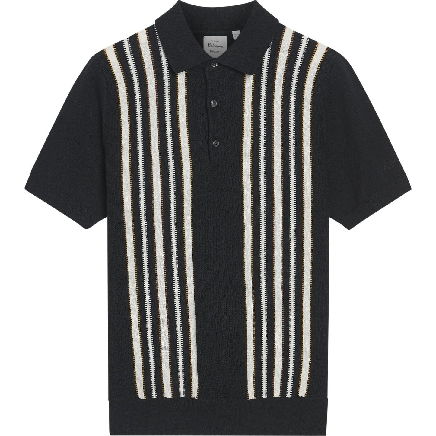 Ben Sherman Mens Placement Stripe Short Sleeve Polo Shirt