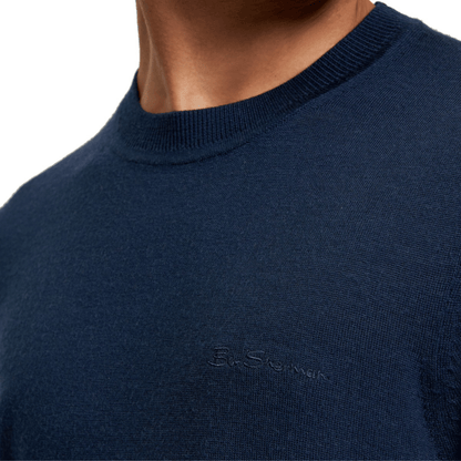 Ben Sherman Mens Merino Crew Neck Knitwear Jumper