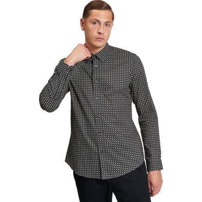 Ben Sherman Mens Mono Block Print Long Sleeve Shirt