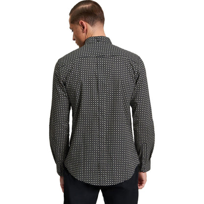 Ben Sherman Mens Mono Block Print Long Sleeve Shirt