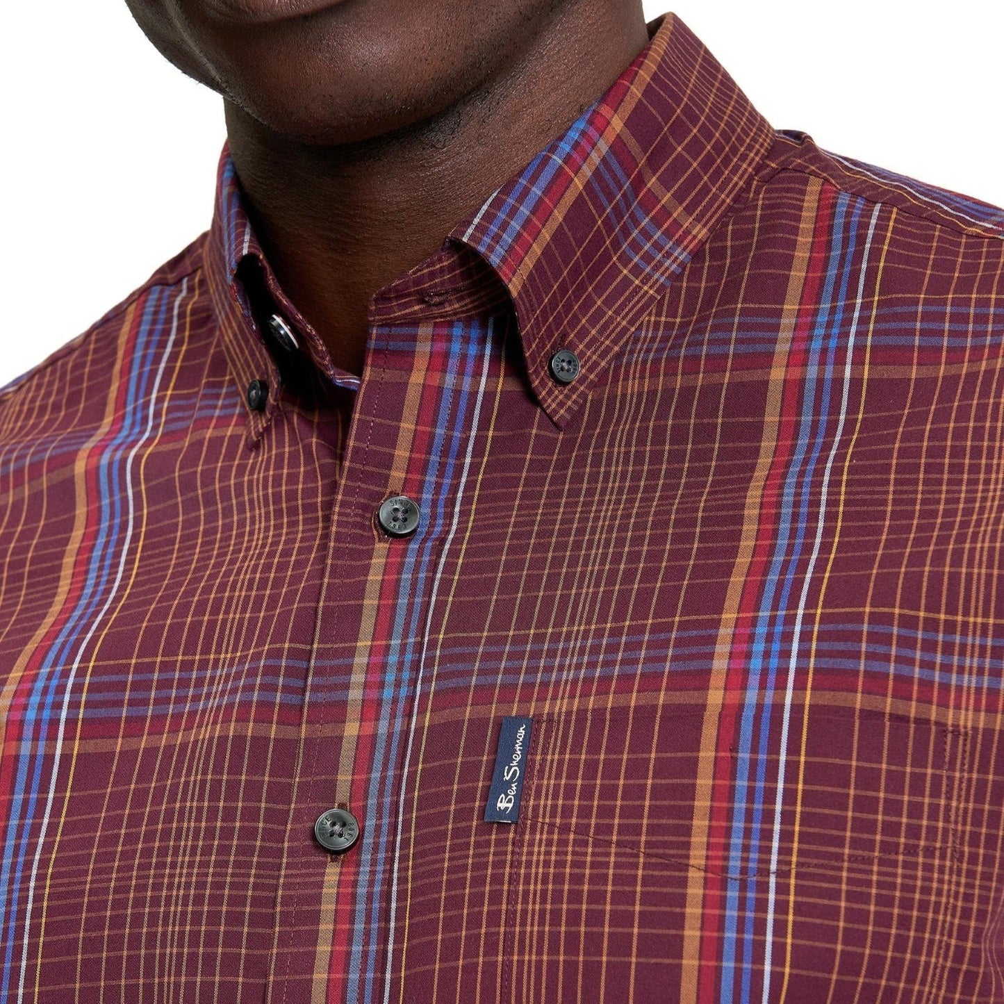 Ben Sherman Mens Linear Check Short Sleeve Shirt