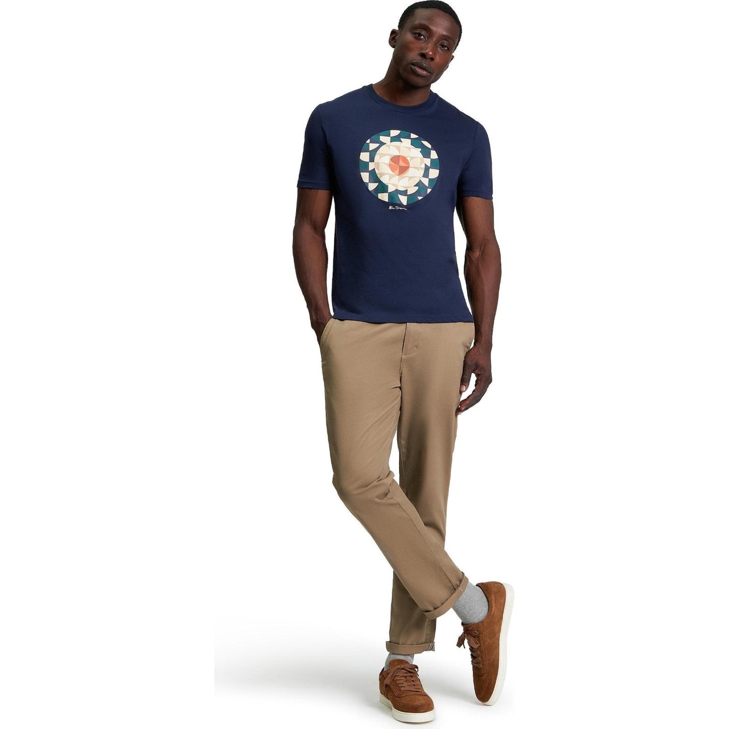 Ben Sherman Mens Geo Target Graphic Short Sleeve T-Shirt