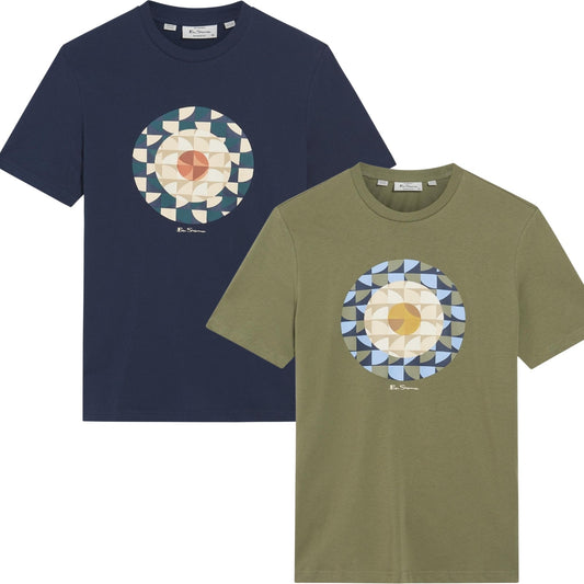 Ben Sherman Mens Geo Target Graphic Short Sleeve T-Shirt