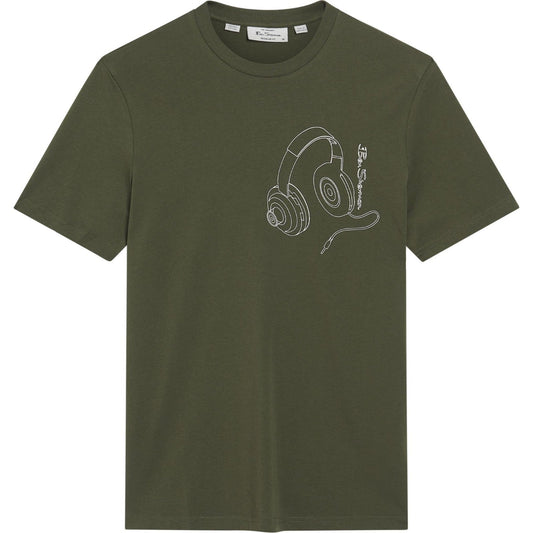 Ben Sherman Mens Headphone Tee Big & Tall Short Sleeve T-Shirt