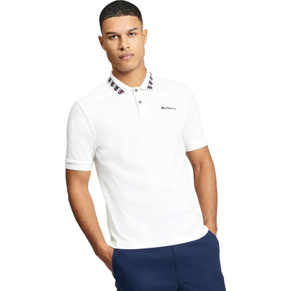 Ben Sherman Mens Collar Interest Short Sleeve Polo Shirt