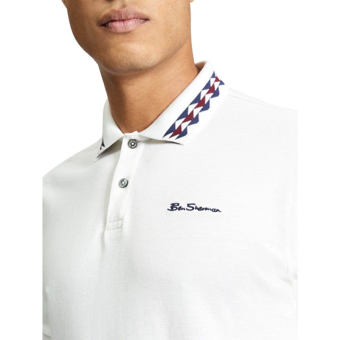 Ben Sherman Mens Collar Interest Short Sleeve Polo Shirt
