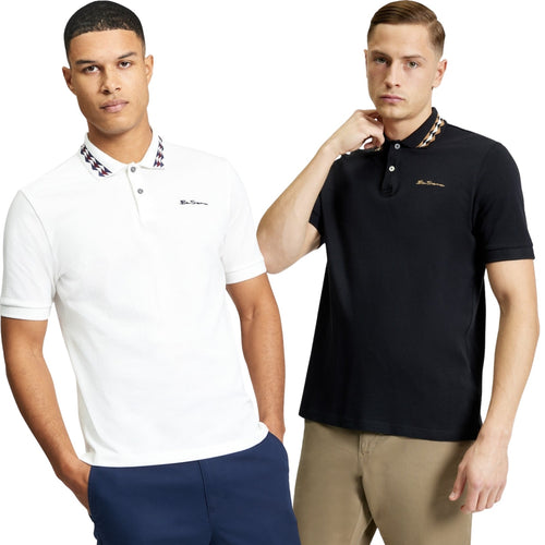 Ben Sherman Mens Collar Interest Short Sleeve Polo Shirt
