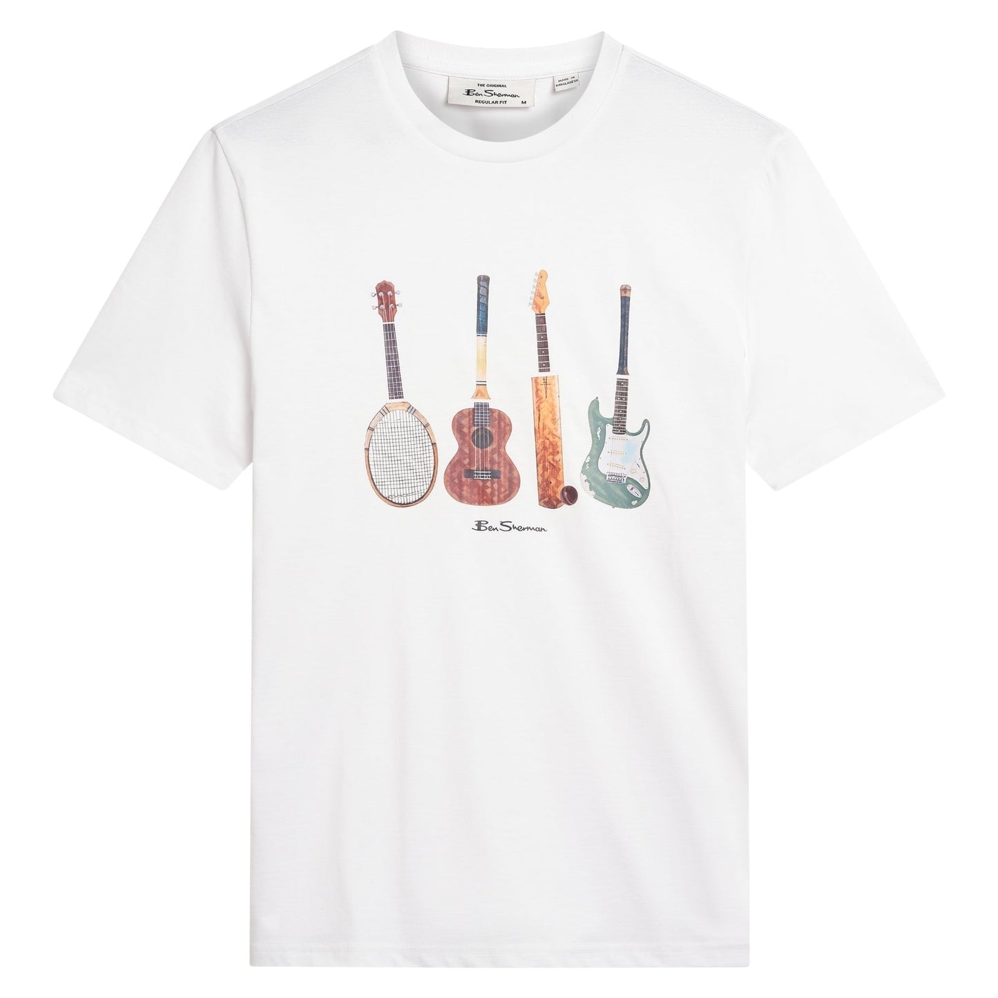 Ben Sherman Mens Jumble Guitars Big & Tall Short Sleeve T-Shirt