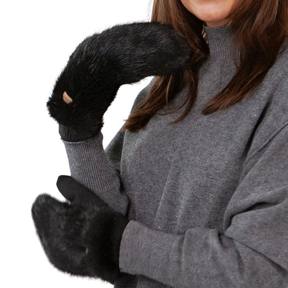 Barts Womens Fur Mitts Knitted cuff Mittens