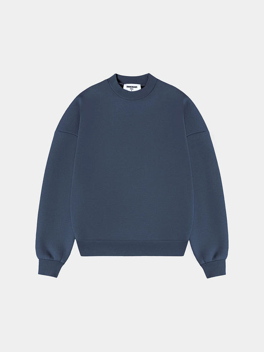 630 GSM BOXY CROPPED FIT 'GRAY BLUE' CREWNECK