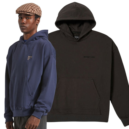 Brixton Mens Embroidered Heavyweight Oversized Hoodie
