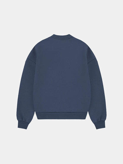 630 GSM BOXY CROPPED FIT 'GRAY BLUE' CREWNECK
