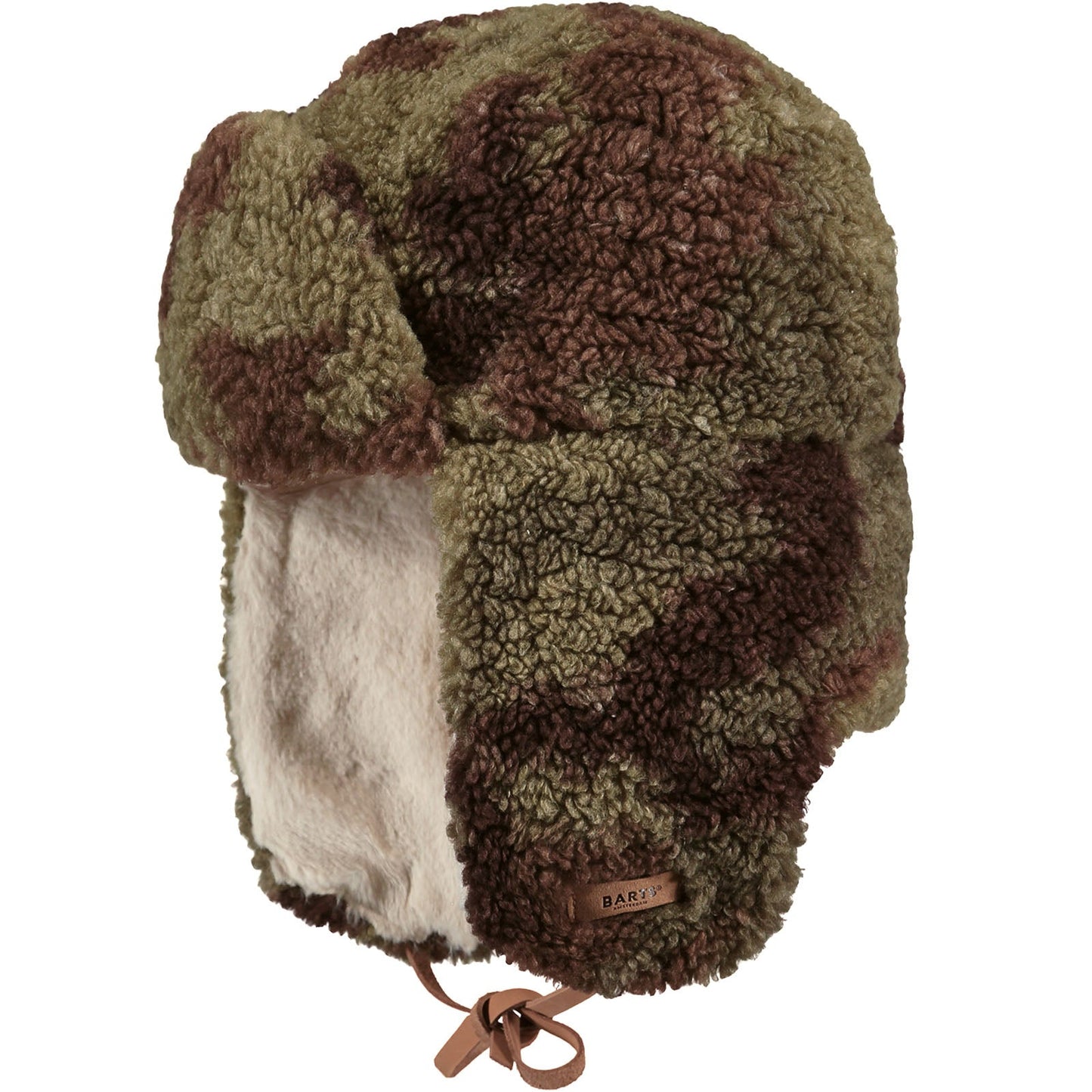 Barts Womens Lucerne Faux Fur Leather Strap Beanie Bomber Hat