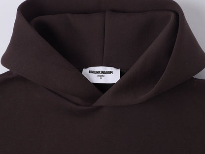 630 GSM BOXY CROPPED FIT 'COFFEE' HOODIE