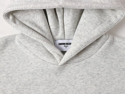 500 GSM BOXY CROPPED 'LIGHT FLOWER GRAY' HOODIE