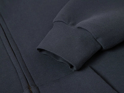 630 GSM BOXY CROPPED FIT 'STONE COAL' ZIP-UP HOODIE