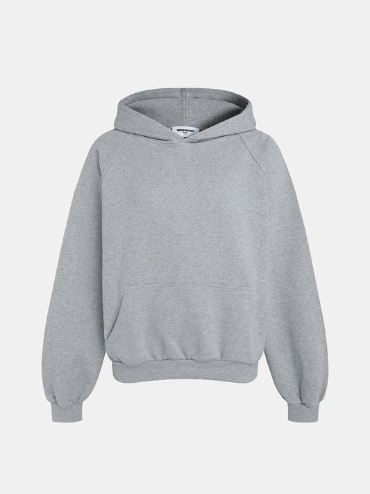 480 GSM RAGLAN BOXY CROPPED FIT 'FLOWER GRAY' HOODIE