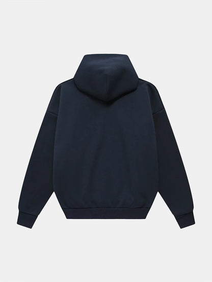 500 GSM BOXY CROPPED 'NAVY BLUE' HOODIE