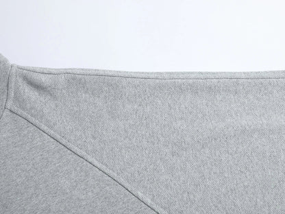 480 GSM RAGLAN BOXY CROPPED FIT 'FLOWER GRAY' ZIP-UP HOODIE