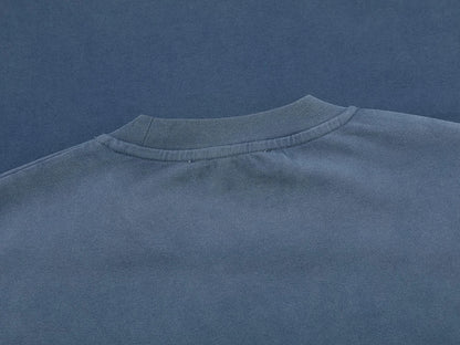 320 GSM BOXY CROPPED 'WASHED BLUE' T-SHIRT