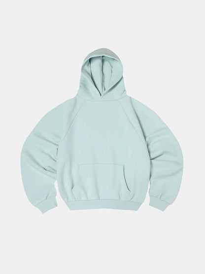 600 GSM RAGLAN CROPPED FIT 'LIGHT BULE' HOODIE