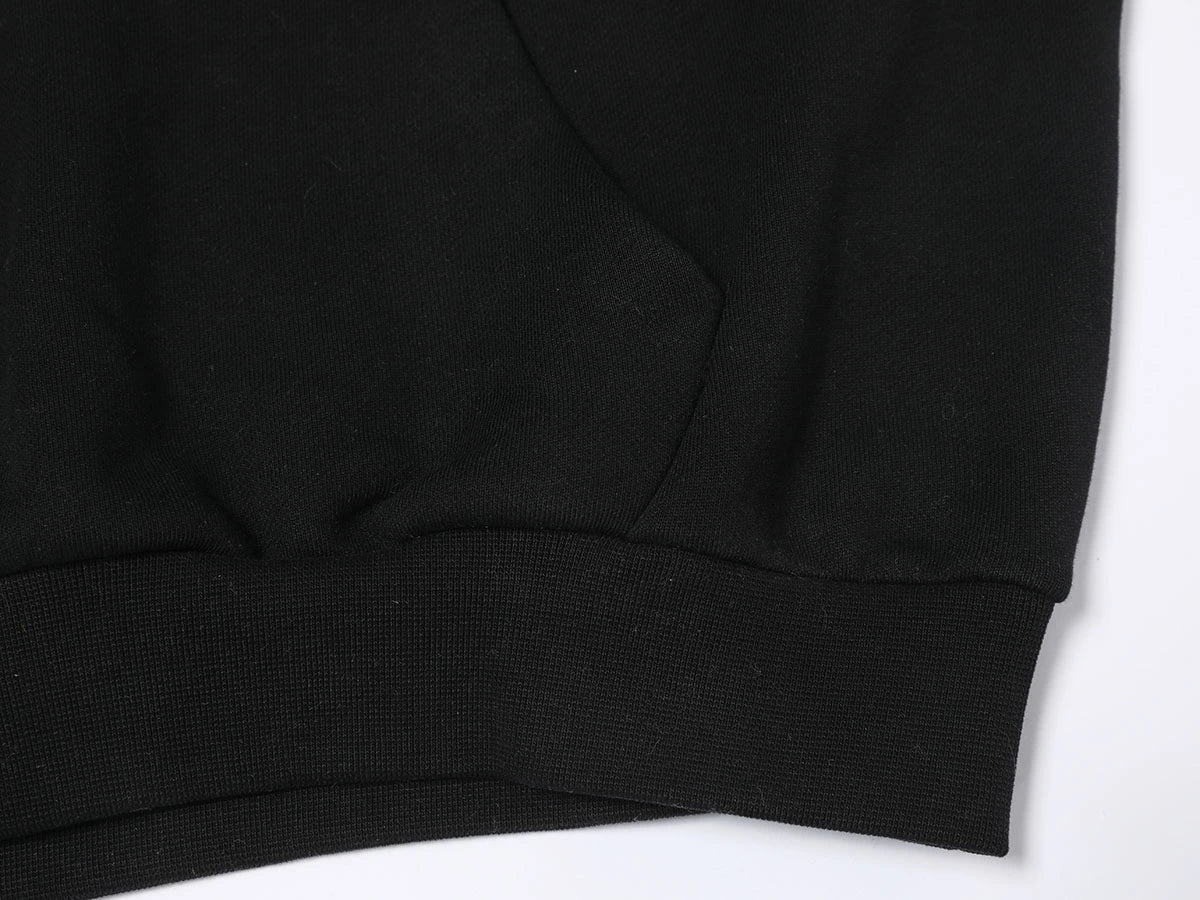 600 GSM RAGLAN CROPPED FIT 'BLACK' HOODIE