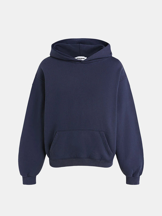 480 GSM FLEECE CROPPED FIT 'NAVE BLUW' HOODIE