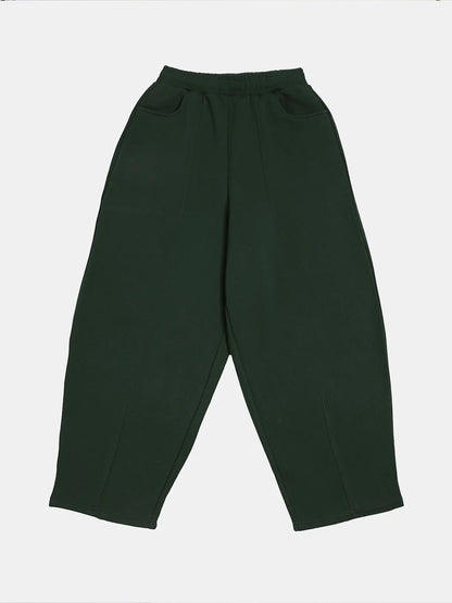 520 GSM COZY BAGGY 'DARK GREEN' STRAIGHT PANTS